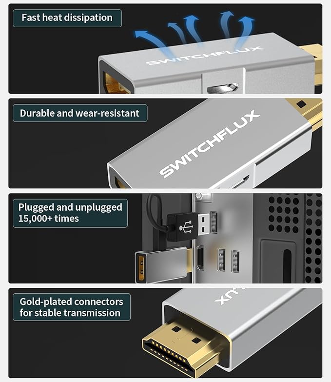 HDMI to DisplayPort Adapter [1 Pack], 4k@60Hz HDMI to DP Converter, Aluminium Male to Female Adapter Compatible with PC, Graphics Card, Laptop and More