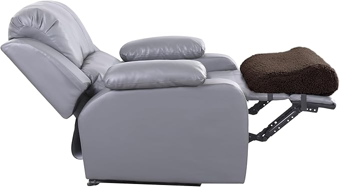 HOMBYS Extra Large Recliner Leg Pillow, Sherpa Foam Foot Rest for Sleeping Rest, Wave Shape Recliner Cushion, Multipurpose Footrest Extender, Back & Lumbar Pillow for Bed Sofa,(Coffee)