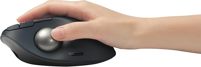 Kensington TB550 Wireless Trackball Mouse, Thumb Operated, Rechargeable, Ergonomic Design (K72196WW), Black