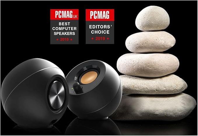 Creative Pebble 2.0 USB-Powered Desktop Speakers with Far-Field Drivers and Passive Radiators for Pcs and Laptops (Black)
