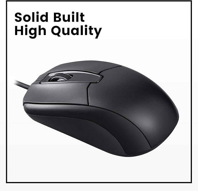 Perixx Perimice-209 P, Wired PS2 Mouse with 1000 DPI Resolution, Black, (10442)