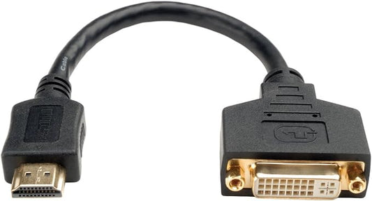 Tripp Lite 8-inch HDMI-M to DVI-D Cable Adapter (M/F), 8-in. (P132-08N) 8" HDDVI Black