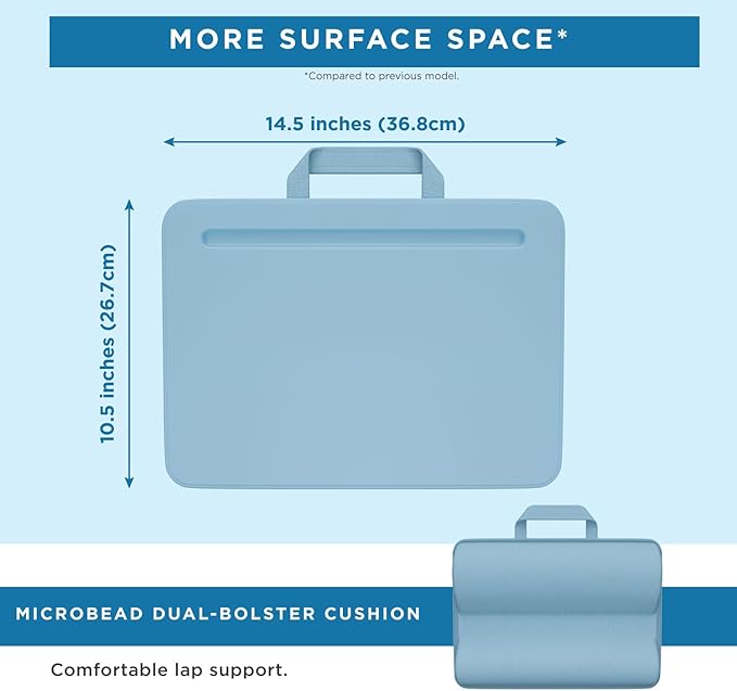 LAPGEAR Compact Lap Desk – Fits Up to 14″ Laptops – Sky Blue – Style No. 43103