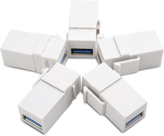 Cable Matters 5-Pack USB 3.0 Keystone Jack Inserts Gender Changer