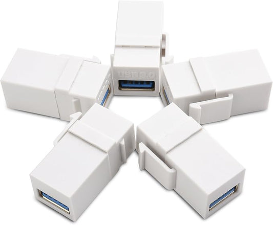 Cable Matters 5-Pack USB 3.0 Keystone Jack Inserts Gender Changer