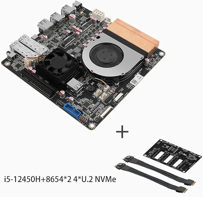 12th Generation i5-12405H 10G Full Flash 4M2 4U2 NAS Board (i5-12450H+SFF-8654 * 2 4*U.2 NVMe)