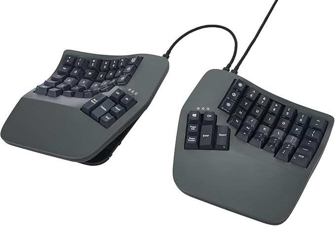 Kinesis Advantage360 Split Ergonomic Keyboard - USB-C | Quiet Mechanical Switches | Fully Programmable | Contoured Shape | Adjustable Tenting | PBT Keycaps