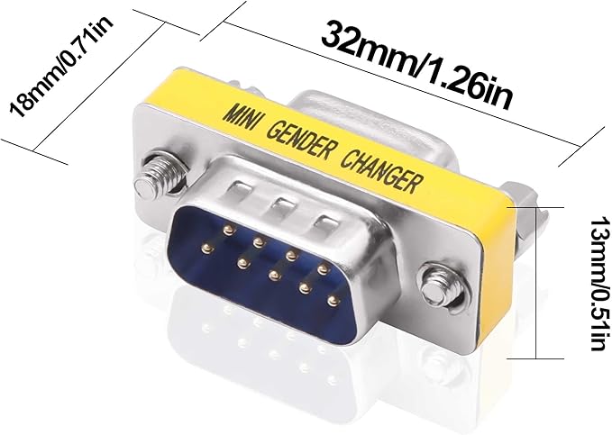 DB9 Gender Changer Solderless Connector Male to Female Adapter Mini RS232 D-SUB 9 Pin Serial Cable Coupler-4pcs