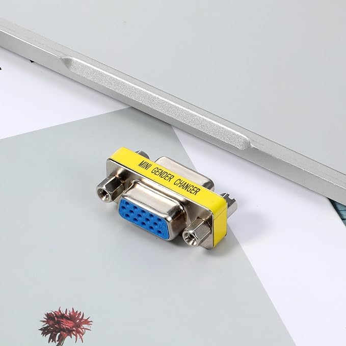 VGA Female to Female Adapter, VGA Coupler HD15 Mini Gender Changer VGA Cable Extender Connector for Monitors Projectors Equipment Cable