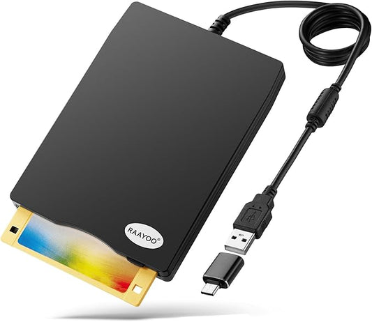 USB Floppy Disk Reader, 3.5 inch External Portable 1.44 MB FDD Floppy Disk Drive for Windows 11/10/8/7/2000/XP PC Laptop Desktop Notebook Computer