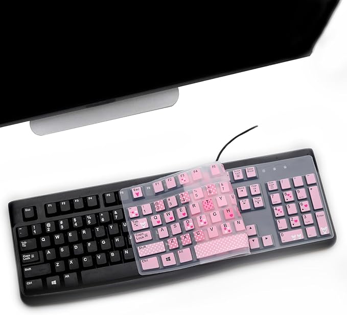 Keyboard Cover for Logitech K120 & MK120 Ergonomic Desktop USB Keyboard, Logitech K120 & MK120 US Layout Waterproof Anti-Dust Keyboard Skin-Lovly