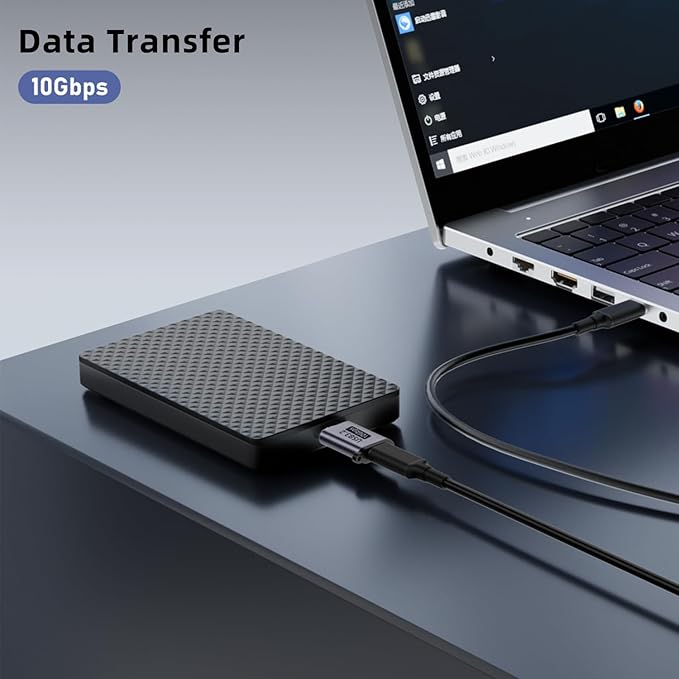 USB C to Micro B Hard Drive Adapter (4 Pack), 10Gbps Micro B to USB C Cable Converter Compatible with External Hard Drive, Laptop, Tablet, Phone and More