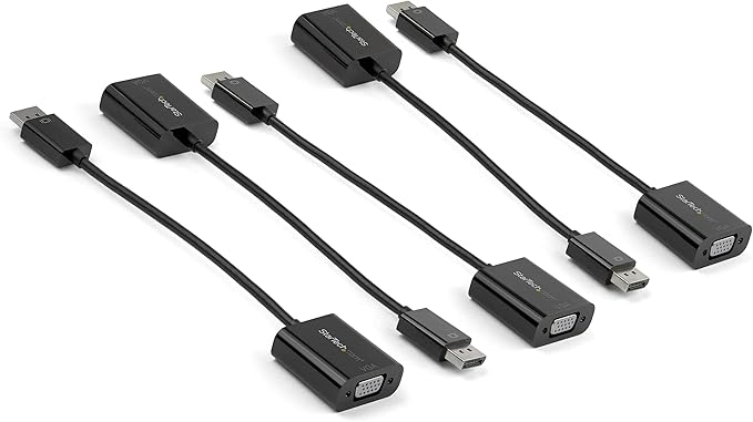 StarTech.com 5-Pack DisplayPort to VGA Adapter - DisplayPort 1.2 to VGA Active Adapter - Digital DP to Analog VGA Video Converter Dongle - DisplayPort Male to VGA Female Monitor Adapter (DP2VGA3X5)