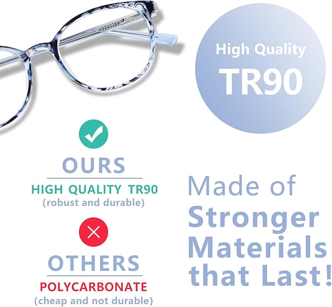 OPTOFENDY Blue Light Glasses for Women, TR90 Fashion Blue Light Blocking Glasses for Computer