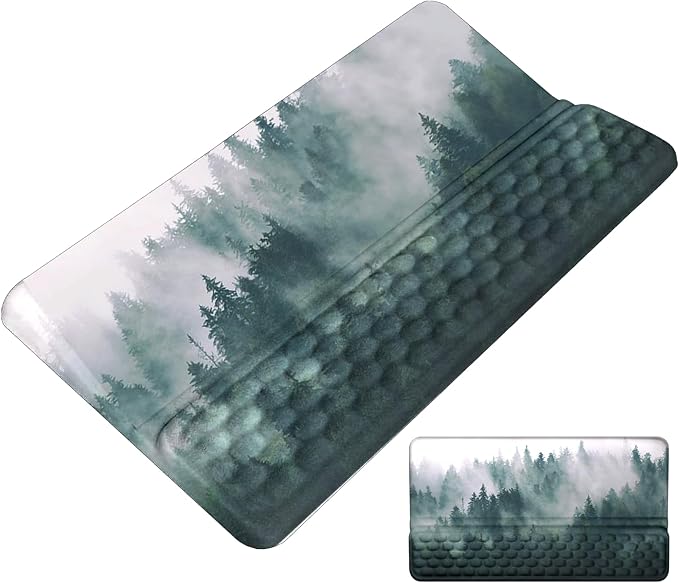 Keyboard Stand with Wrist Rest Keyboard Pad with Wrist Support Keyboard Wrist Rest for Computer Keyboard Stand for Desktop Ergonomic Keyboard Tilt Riser for Desk Office Home Gaming Room Green Forest