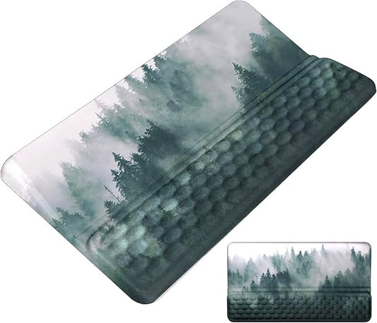 Keyboard Stand with Wrist Rest Keyboard Pad with Wrist Support Keyboard Wrist Rest for Computer Keyboard Stand for Desktop Ergonomic Keyboard Tilt Riser for Desk Office Home Gaming Room Green Forest
