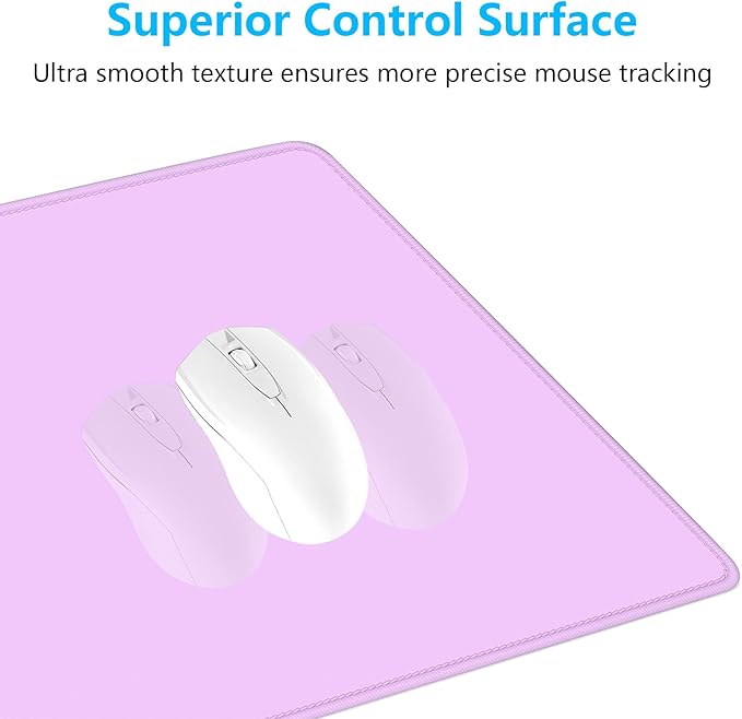 Dapesuom Large Gaming Mouse Pad, Extended Mouse Mat with Stitched Edges, Full Size Keyboard Pad with Non-Slip Base, Big XXL Computer Desk Mats for Gamer, Laptop, Office, 35.5 x 15.7in, Vanilla Purple
