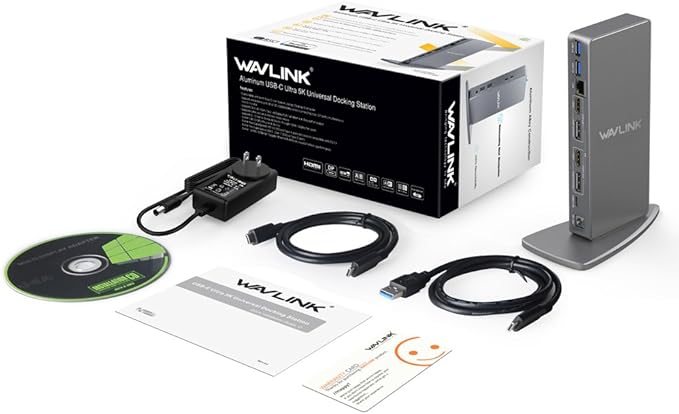 WAVLINK USB 3.0 Dual 5K/4K@60Hz Laptop Docking Station for Thunderbolt 4/3, USB-C/A Windows, MacOS, ChromeOS, Ubuntu 20.04,22.0 (2X HDMI, 2X Display Port, LAN, 6 USB 3.0, Audio)
