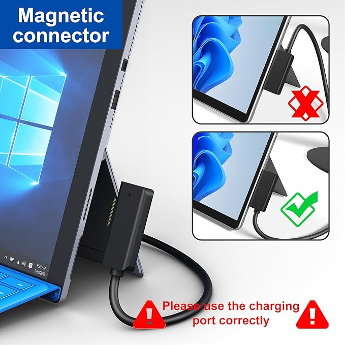 Surface Pro Docking Station Triple Displays with Power Supply, 12 in 1 Surface Dock Station with Dual 4K HDMI+VGA for Surface Pro 11/10/9/8/X/7/6/5/4/3, Surface Laptop 7/6/5/4/3/2/1,Surface Book