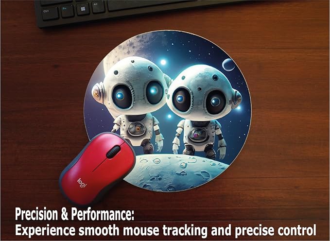 Personalized Mouse Pad - Add Pictures, Text, Logo or Art Design and Make Your Own Customized Mousepad. Each Custom Mouse Mat Comes in a Colorful Gift Bag. Personalized Your Gaming Mousepad (Round)