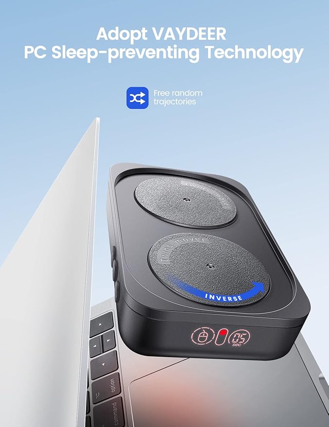 Undetectable Mouse Jiggler,Mouse Mover Jigger Device with LED Screen,Interval Time Adjustable,for Working from Home,Thinking/Taking Notes when Working,Keeps PC Live to lmprove Office Efficiency