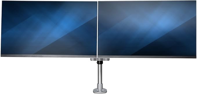 StarTech.com Desk Mount Dual Display Arm, Premium Articulating VESA Mount for Screens up to 27" (17.6lb/8kg), Height Adjustment, Rotate, Tilt, Swivel, Clamp or Grommet Base, TAA