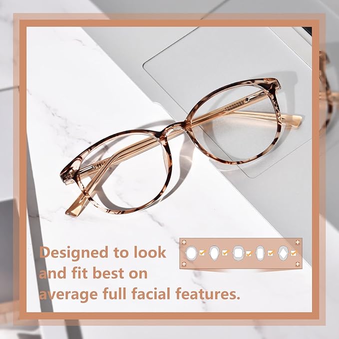 OPTOFENDY Blue Light Glasses for Women, TR90 Fashion Blue Light Blocking Glasses for Computer