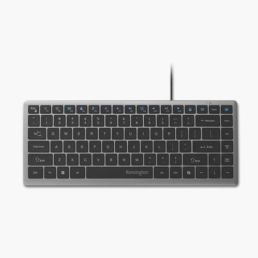 Kensington KB415 USB-C Wired Compact Keyboard, Quiet Scissor-Switch Keys, Programmable, Copilot Hotkey, Compatible with Windows, Black (K75411NA)
