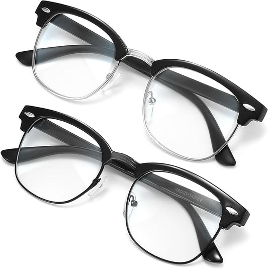 racico Blue Light Glasses for Men – Computer Gaming Blocking Glasses Anti Eyestrain, UV Clear Lens, Vintage Blue Blockers