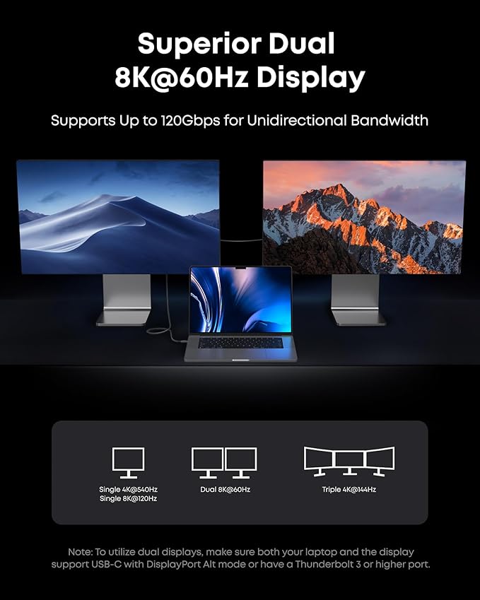 Anker Prime TB5 Docking Station, 14 Ports Thunderbolt 5 Docking Station with 140W Max Charging &Anker Prime TB5 240W USB C to USB C Cable