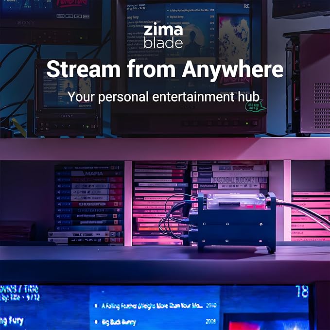 ZimaBlade 7700 x86 DIY NAS Kit – 2-Bay Mini Home Server, Intel Quad-Core, 16GB RAM, PCIe Expansion, CasaOS Preinstalled, Docker & Self-Hosting Ready