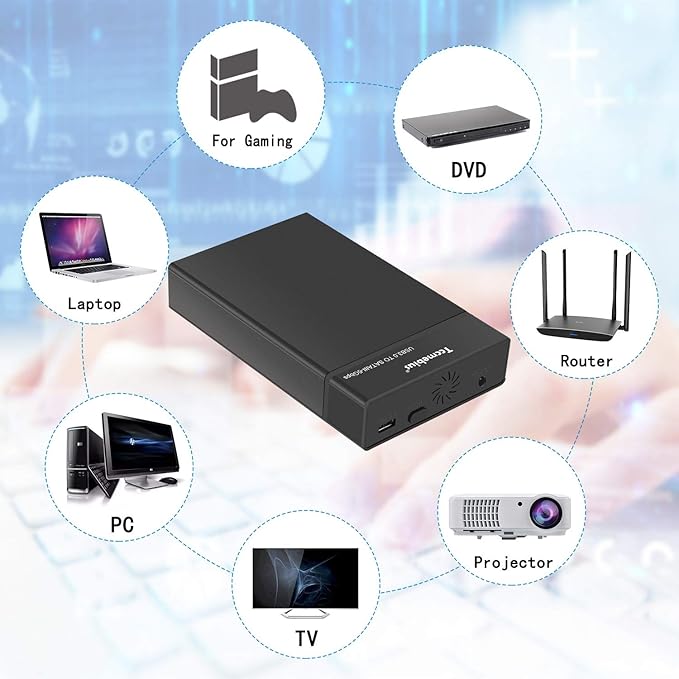 USB 3.0 External Hard Drive Enclosure for 2.5 3.5 Inch SATA I/II/III HDD SSD Up to 20TB, 3.5'' Tool-Free HDD Docking Station, Support UASP, Automatic Sleep Function (TCC-S863)