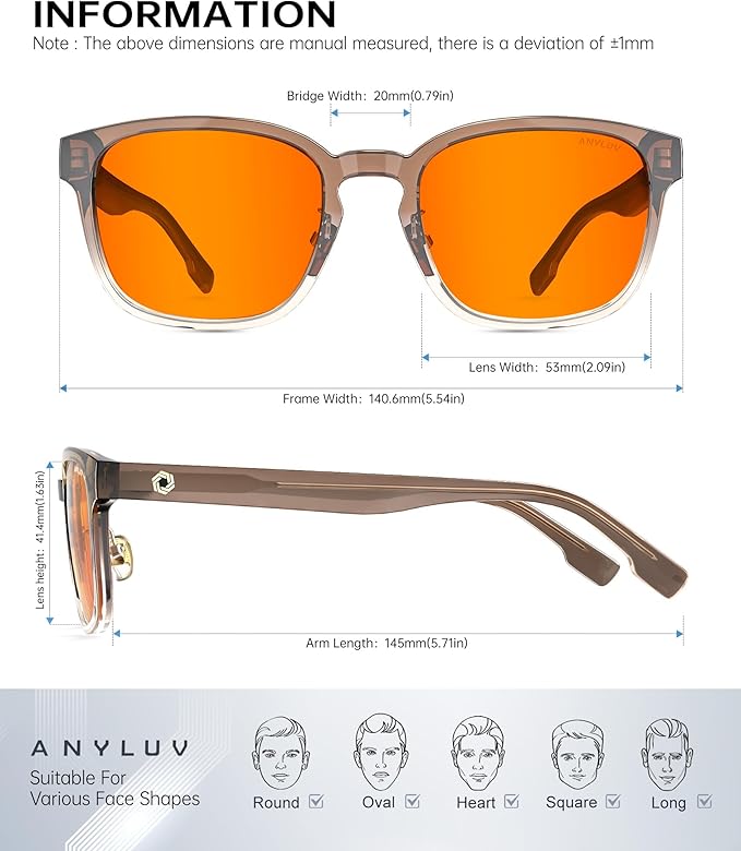ANYLUV Blue Light Glasses Men Women Computer Gaming Glasses Anti Eyestrain Lightweight Blue Light Blocking Glasses