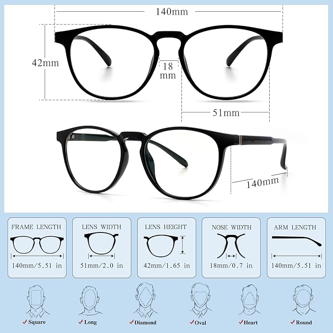 Blue Light Blocking Glasses for Women/Men - 4-Pack Computer Reading/Gaming/TV/Phone Glasses, Anti-Glare