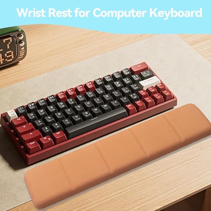 Ergonomic Keyboard Wrist Rest - Keyboard Wrist Cushion with Non-Slip Base, Brown Cute Wrist Rest Support for Keyboard, Laptop, Mac,Typing