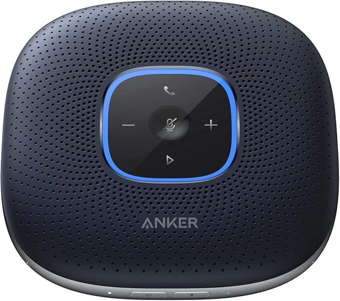 Anker PowerConf Speakerphone, Zoom Certified Conference Speaker with 6 Mics, 360° Enhanced Voice Pickup, 24H Call Time, Bluetooth 5.3, USB C, Compatible with Leading Platforms for Personal Workspaces