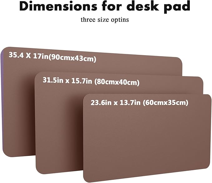 YSAGi Double-Sided Desk Pad, 23.6"x13.7"Leather Desk Mat, Eco Cork Desk Pad Protector,Large Mouse Pad,Waterproof Desk Blotter for Office/Home(Chocolate)
