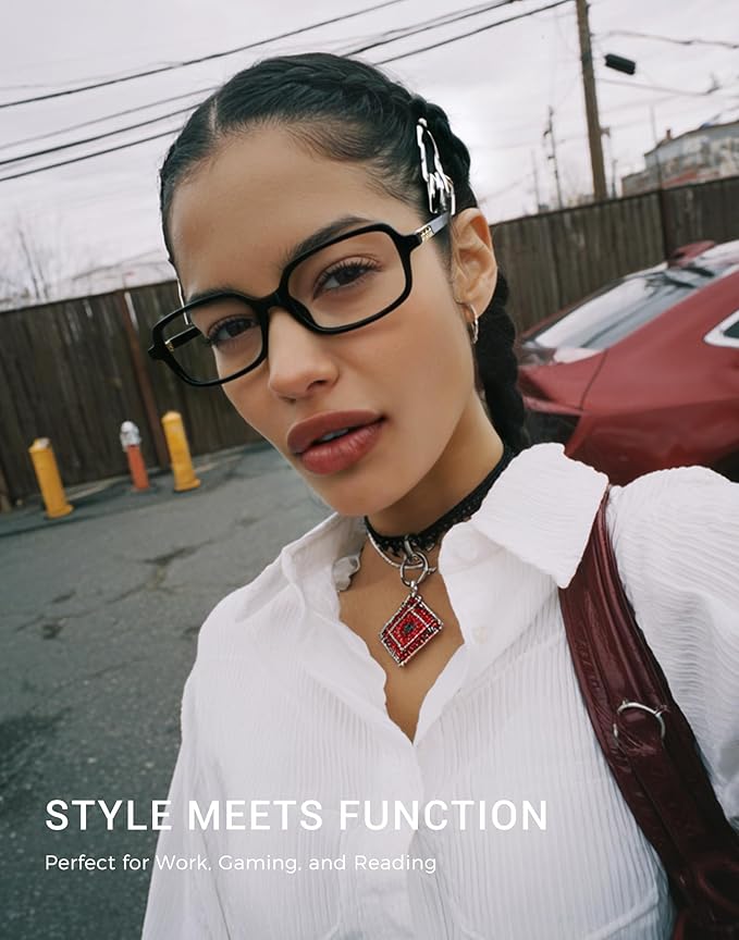 Slocyclub Square Blue Light Blocking Glasses for Women Men Vintage Rectangular Frame Eyeglasses Retro Small Square Glasses
