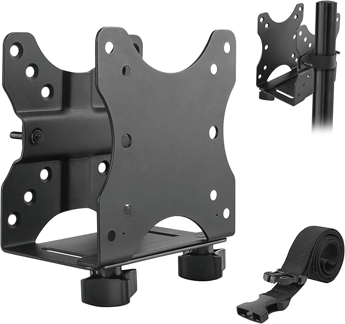 Mount-It! Adjustable Thin Client Mini PC Mount – Under Desk, Wall, Pole, or VESA Monitor Stand – Fits Mac mini, Small CPUs, Thin Clients, Docking Stations – Holds 11 lbs