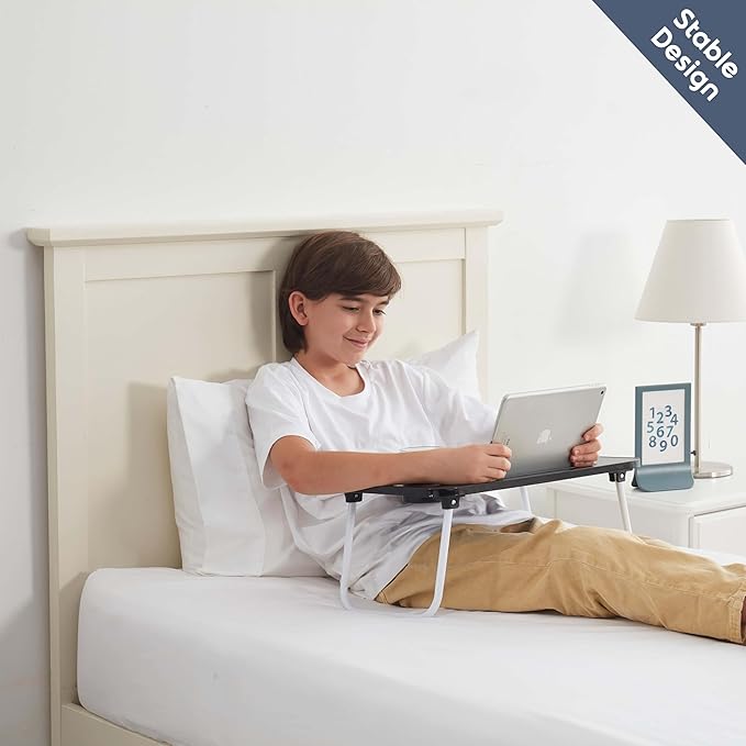 Laptop Bed Tray Table, Laptop Stand, Portable Lap Desks with Foldable Legs, Reading Desk for Sofa Couch Floor - Small