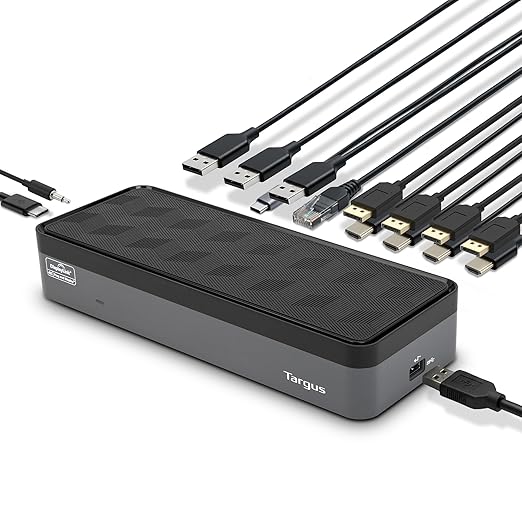 Targus USB-C Universal Quad 4K (QV4K) Docking Station with 100W Power Delivery, Black (DOCK570USZ)