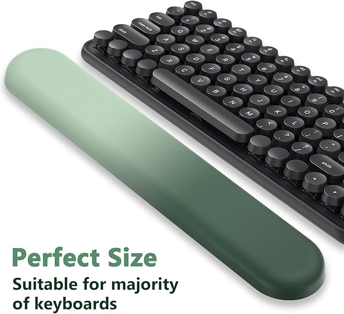 AKIT Ergonomic Mouse Pad with Wrist Rest& Keyboard Wrist Rest, Wrist Rest for Computer Keyboard, Pain Relief, Non-Slip Rubber Base, Mousepad Wrist Support for Gaming, Office, Gradient Green 2