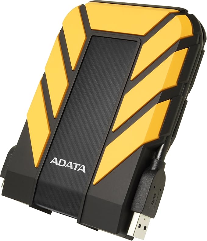 ADATA HD710 Pro - 2 TB External Hard Drive - Shockproof, Waterproof & Dustproof - Durable Storage - For Gamers, Students & Professionals - Mac, PC & Linux Compatible - Yellow - AHD710P-2TU31-CYL