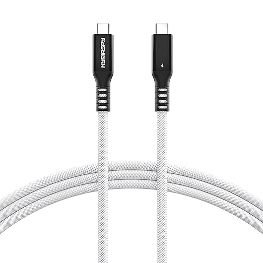 40Gbps Thunderbolt 4 Cable 3.3ft USB C to USB C Cable, 240W(5A) Charging Cord, Braided Type C Cable Compatible for Dual 8K/4K Display, USB5, SSD, eGPU, Mac Studio/mini, iPhone