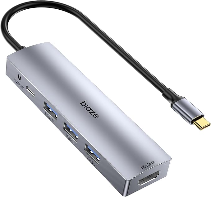 5-in-1 Dock for MacBook - Expand Your Ports! Supports 4K60Hz HDMI, 100W PD Fast Charging, 3 USB 3.0 Ports, Hub for Laptop. Compatible MacBook Air/Pro M4/M3 and iPhone 15/16 Series.