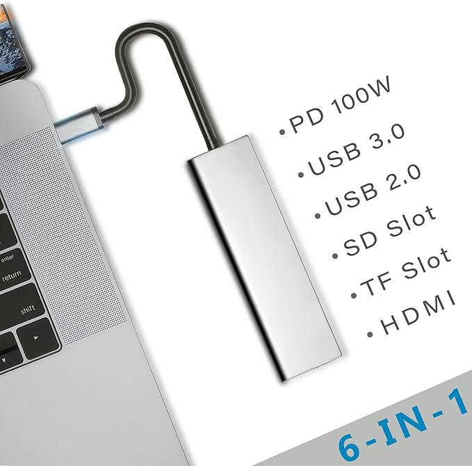 USB C Docking Station, HDMI to USB c Adapter for Monitor, USB-C Hub HDMI Dongle for Laptop, Micro SD Card Reader usbc Dock for Chromebook, usbc to USB Adapter Multiport for MacBook pro