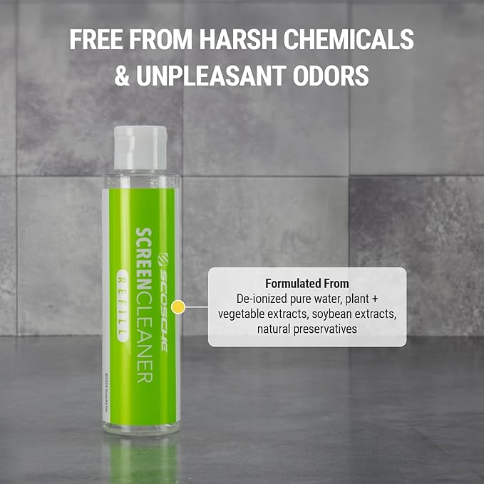 Scosche SCOCLNR Refill Bottles for Streak-Free Electronic Screen Cleaner Spray and Wipe Cleaning Kit for TV, Computer, Phone, iPhone, iPad, Laptop, MacBook, Car Touchscreen, 10 Pack of Refills