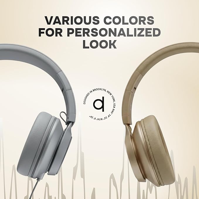 ARTIX CL750 Wired Headphones with Mic & Volume Control — Noise Isolating On-Ear Headphones for Computer and Laptop Wired, Plug in Corded Headphone with Wire (Foldable, Aux Jack 3.5mm)