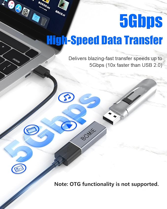BOMIE USB Female to Female Adapter 4 Pack, USB 3.0 Type-A Female to Female Extension Adapter Connector, 5Gbps Data Transfer and Charging for Connecting Extension Two USB-A Male Ends Cable Gray