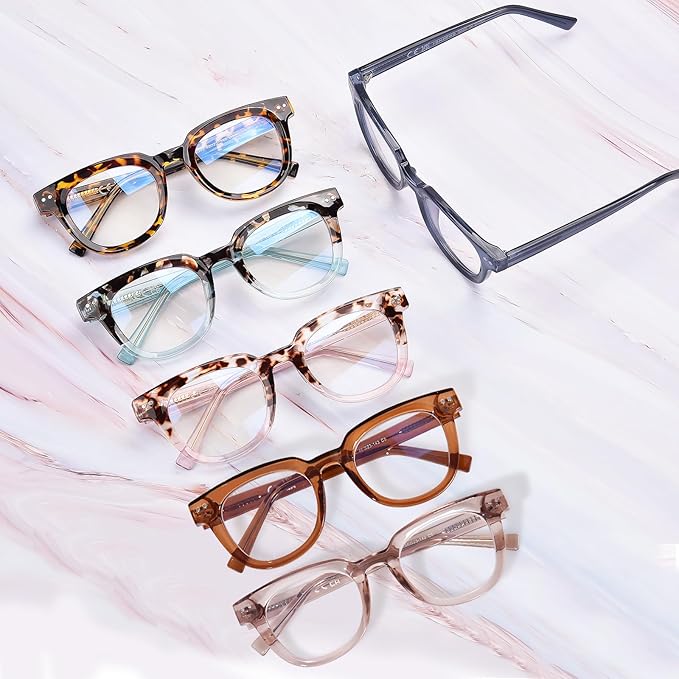OPTOFENDY Oversized Blue Light Blocking Glasses for Women, Fashion Square Computer Eyeglasses